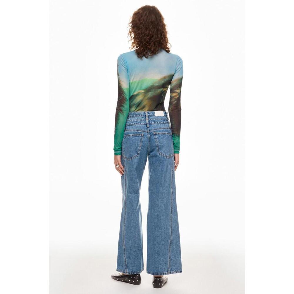 JW Anderson Cat Graphic Multicolor Mesh Top Size S with Fabric Pull - Picture 2 of 10